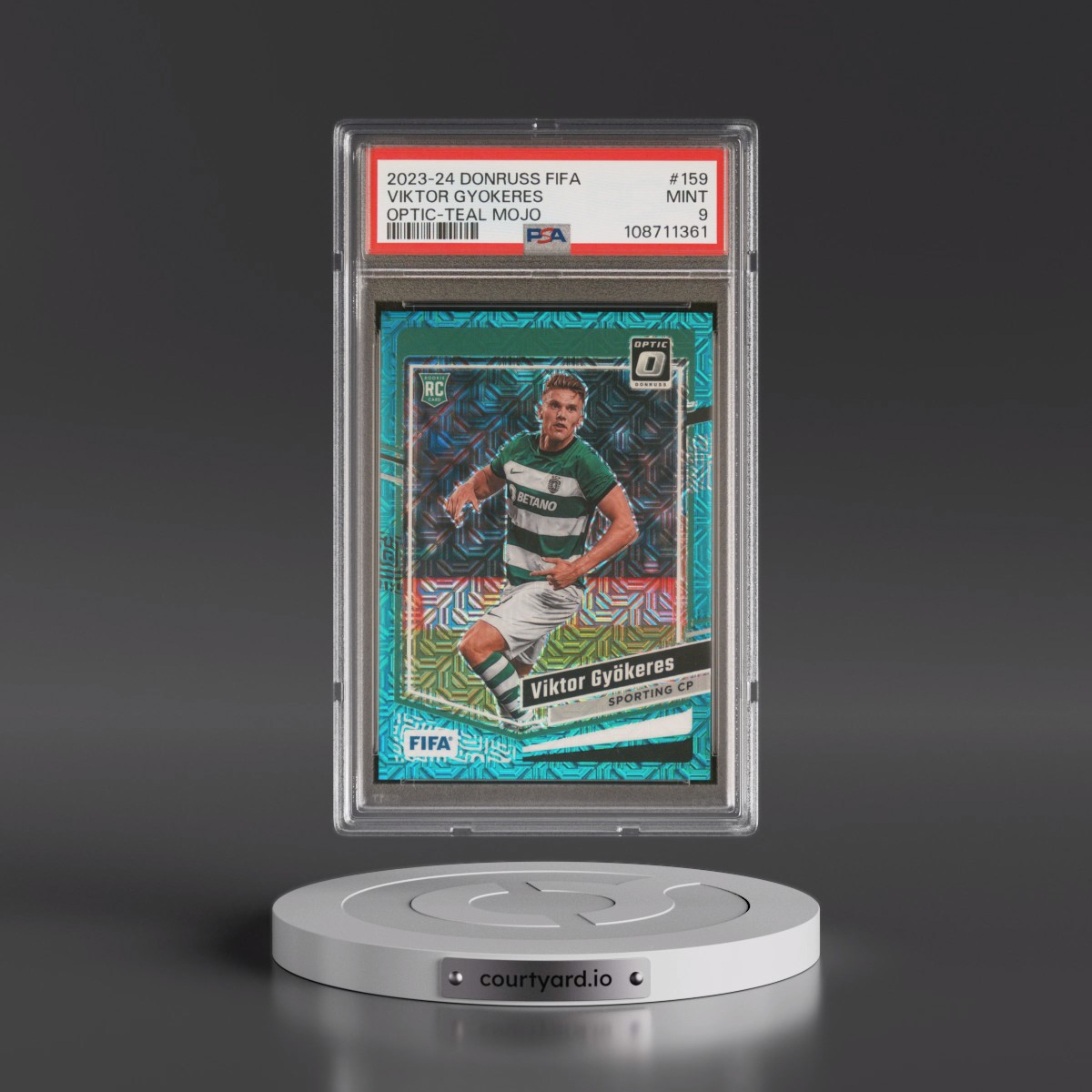 2023-24 Panini Donruss FIFA #159 Viktor Gyokeres - Optic-Teal Mojo (PSA 9 MINT)