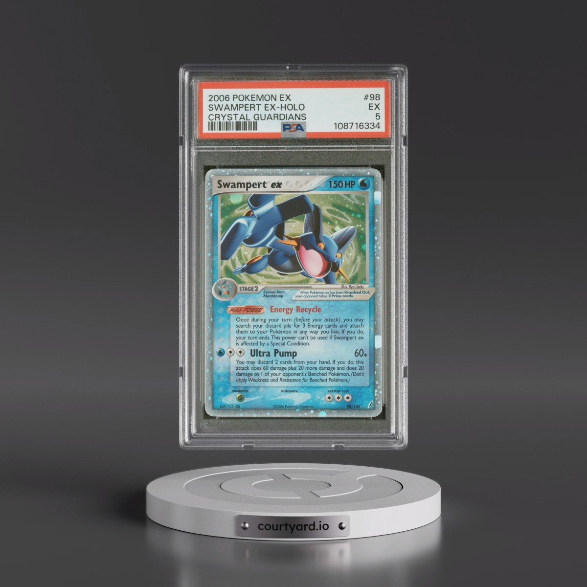 2006 Pokémon EX Crystal Guardians #98 Swampert EX - Holo Holo (PSA 5 EX)