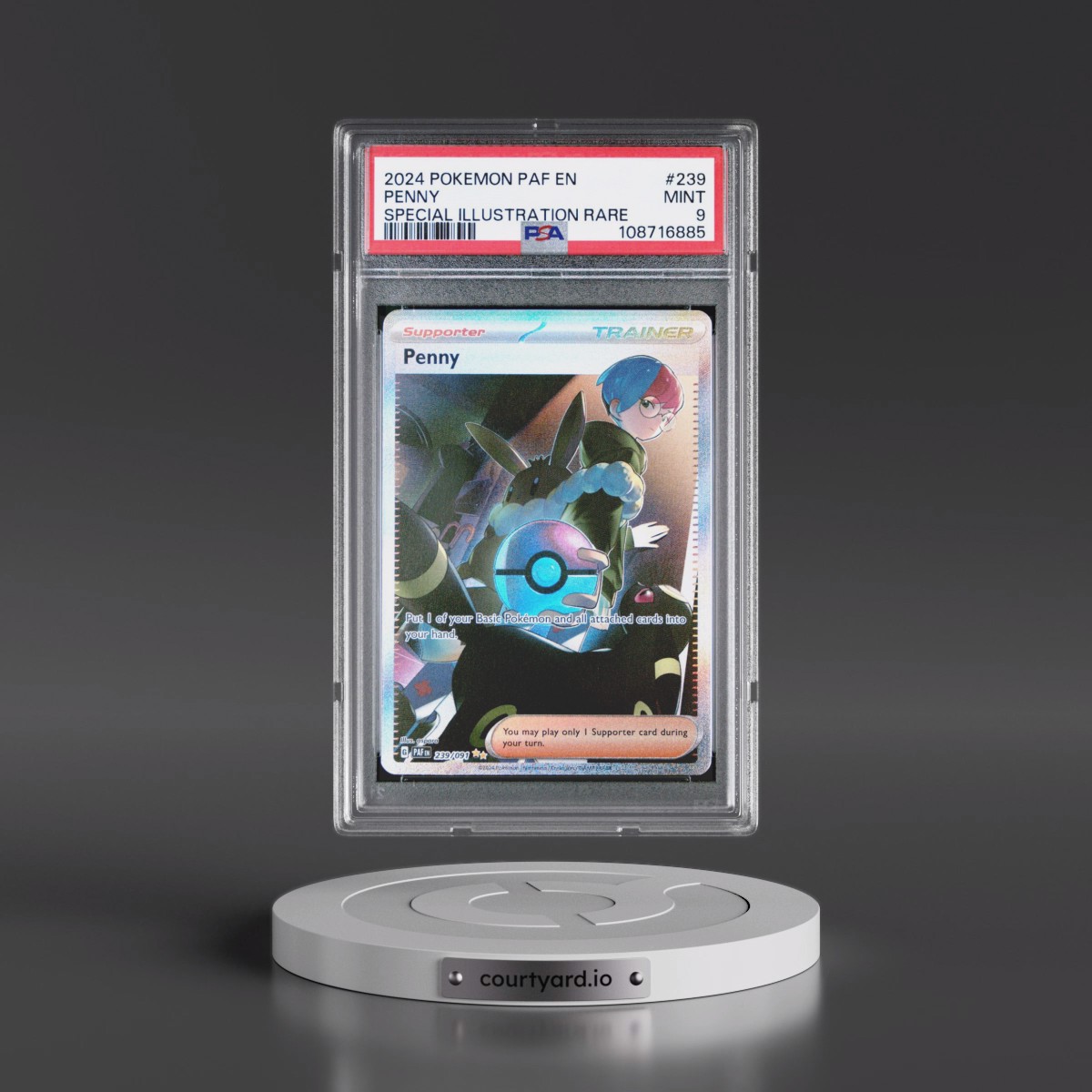 2024 Pokémon Paf EN-Paldean Fates #239 Penny - Special Illustration Rare (PSA 9 MINT)