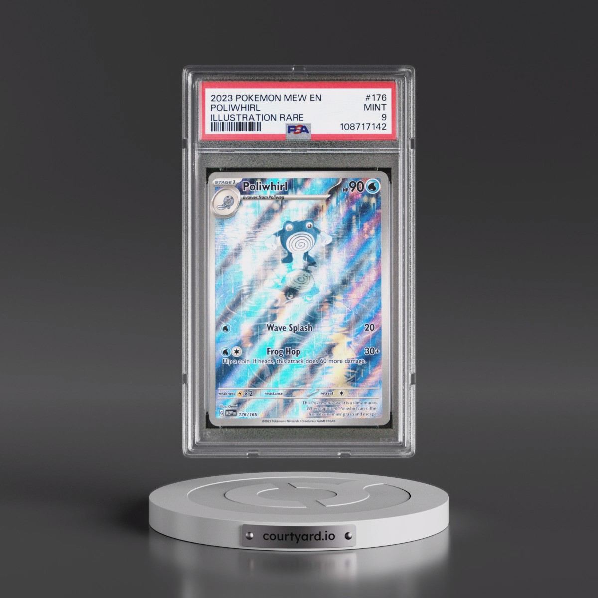 2023 Pokémon Mew EN-151 #176 Poliwhirl - Illustration Rare (PSA 9 MINT)