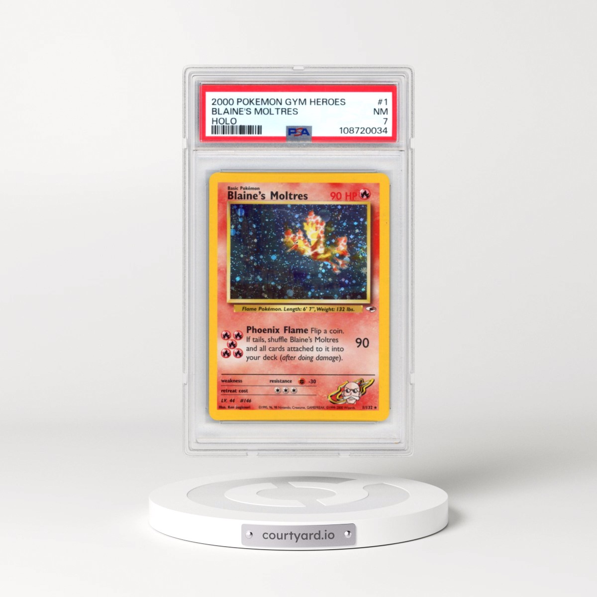 2000 Pokémon Gym Heroes #1 Blaine's Moltres - Holo (PSA 7 NM)