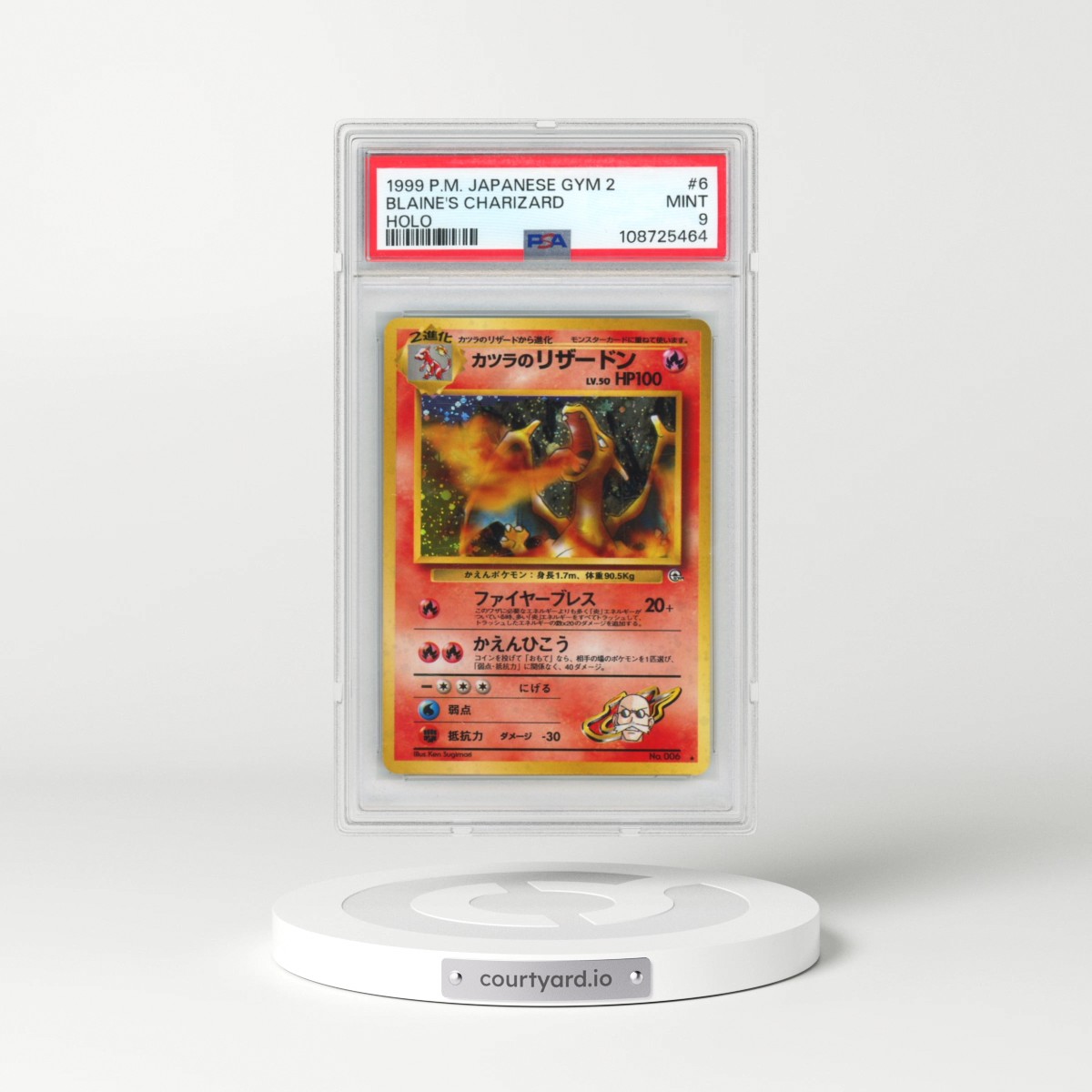 1999 Pokémon Gym 2 #6 Blaine's Charizard - Holo (PSA 9 MINT)