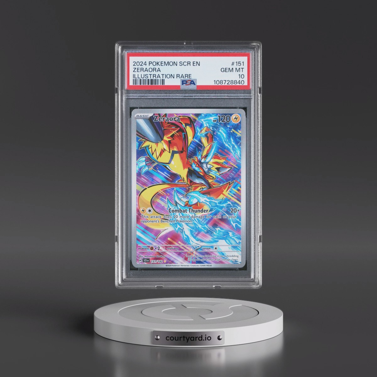 2024 Pokémon Scr EN-Stellar Crown #151 Zeraora - Illustration Rare (PSA 10 GEM MINT)