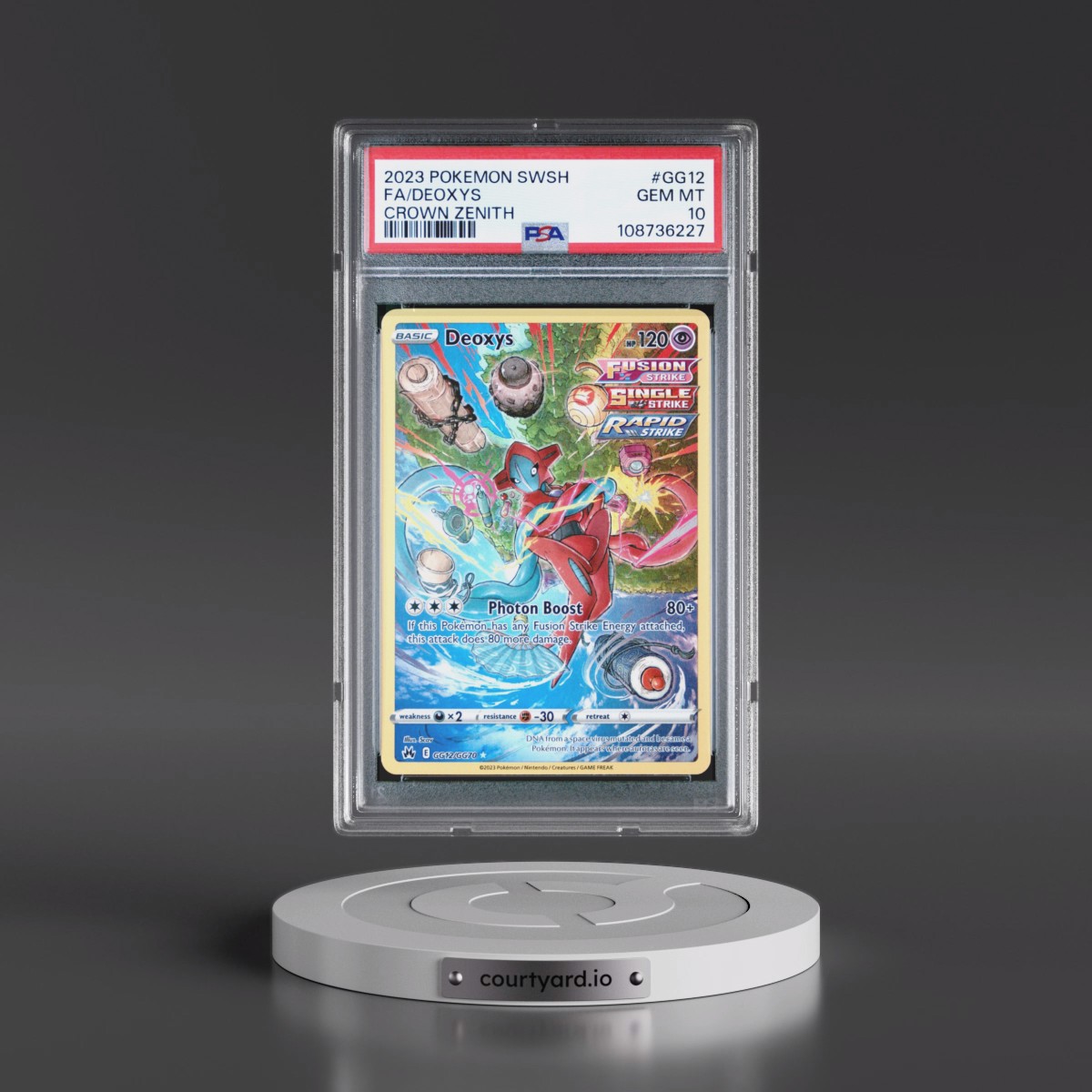 2023 Pokémon Sword and Shield Crown Zenith #GG12 Deoxys - Full Art (PSA 10 GEM MINT)