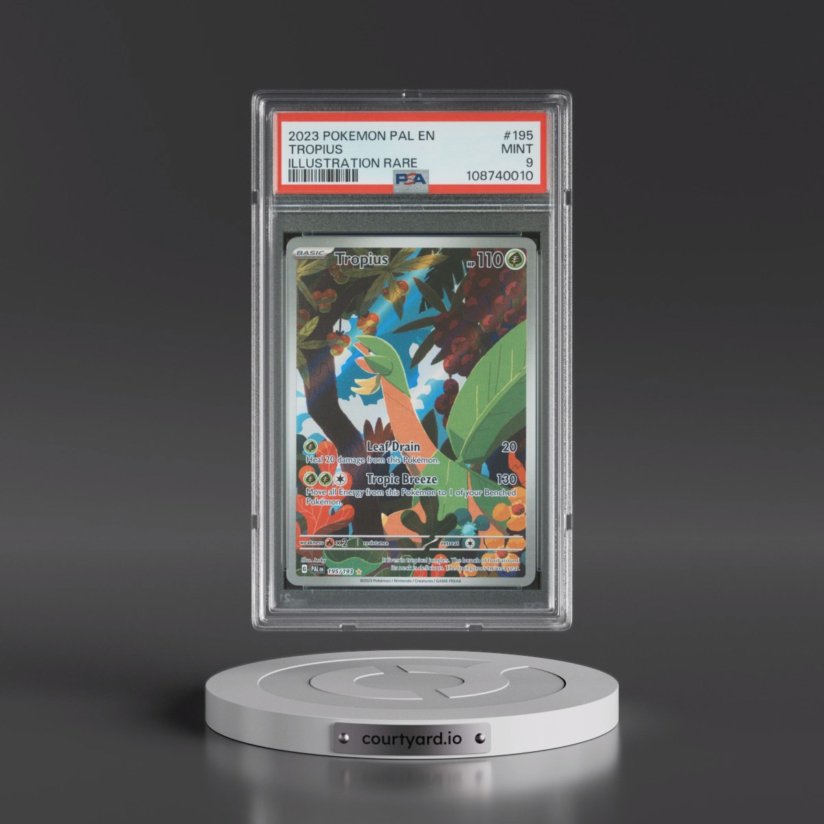2023 Pokémon Pal EN-Paldea Evolved #195 Tropius - Illustration Rare (PSA 9 MINT)
