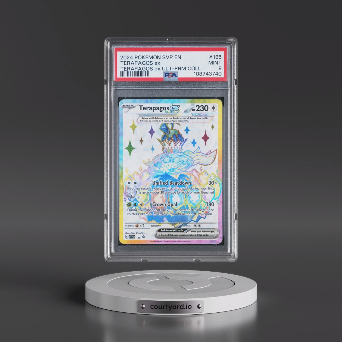 2024 Pokémon Svp EN-SV Black Star Promo #165 Terapagos EX - Holo Terapagos EX Ultra-Premium Collection (PSA 9 MINT)