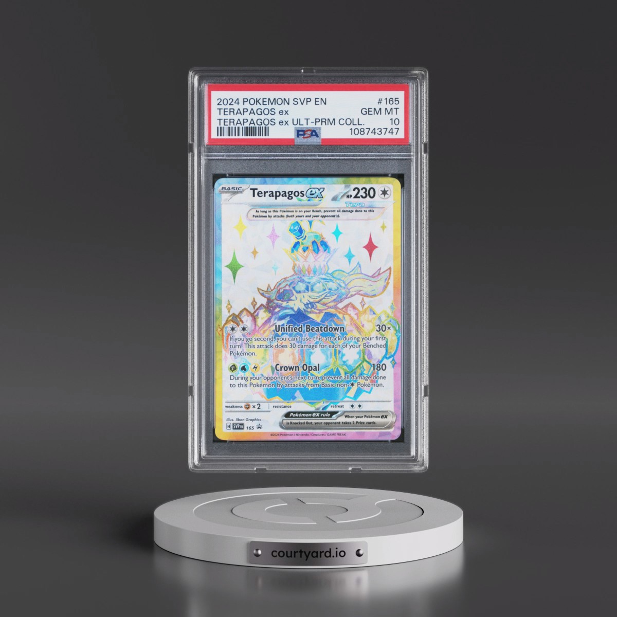 2024 Pokémon Svp EN-SV Black Star Promo #165 Terapagos EX - Holo Terapagos EX Ultra-Premium Collection (PSA 10 GEM MINT)
