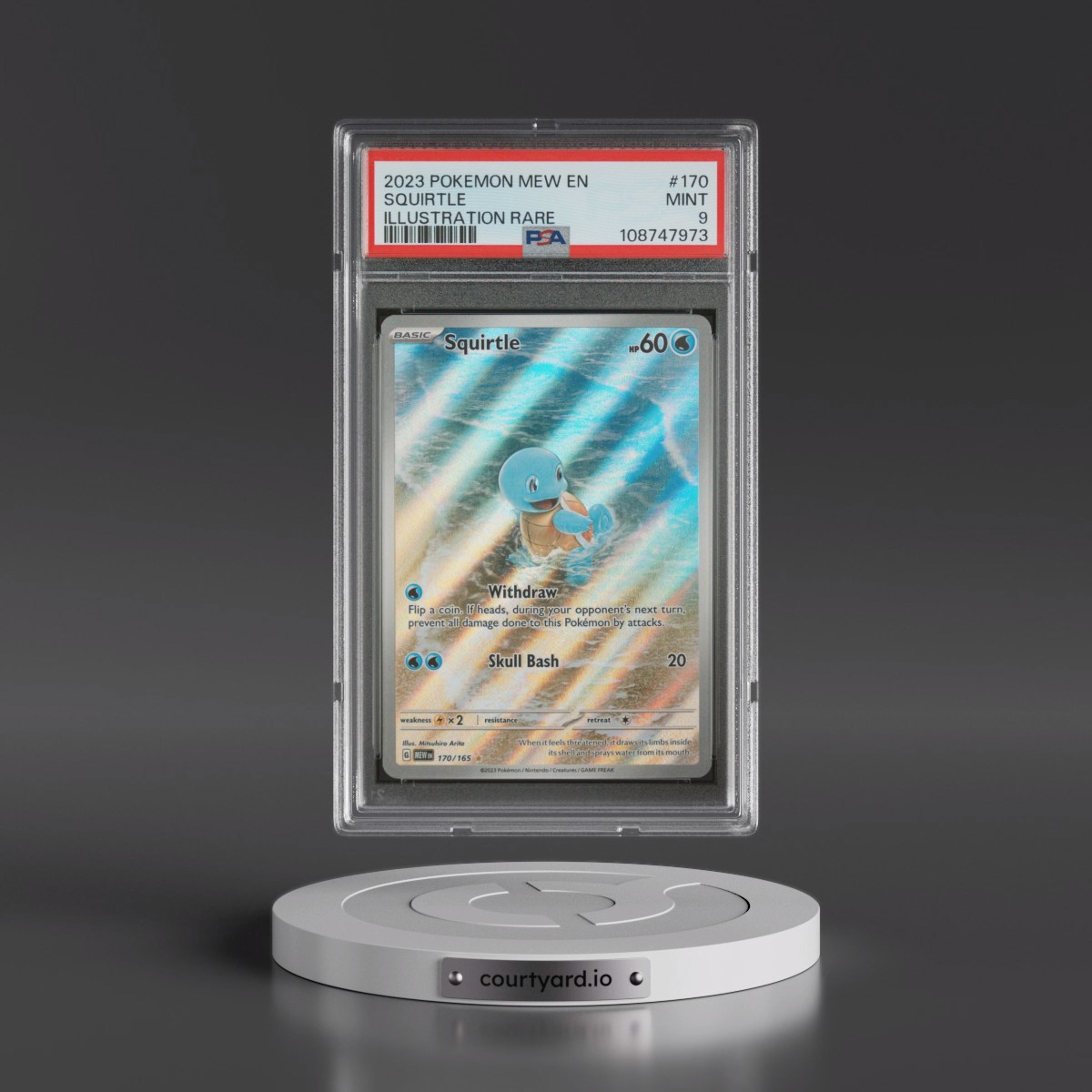 2023 Pokémon Mew EN-151 #170 Squirtle - Illustration Rare (PSA 9 MINT)