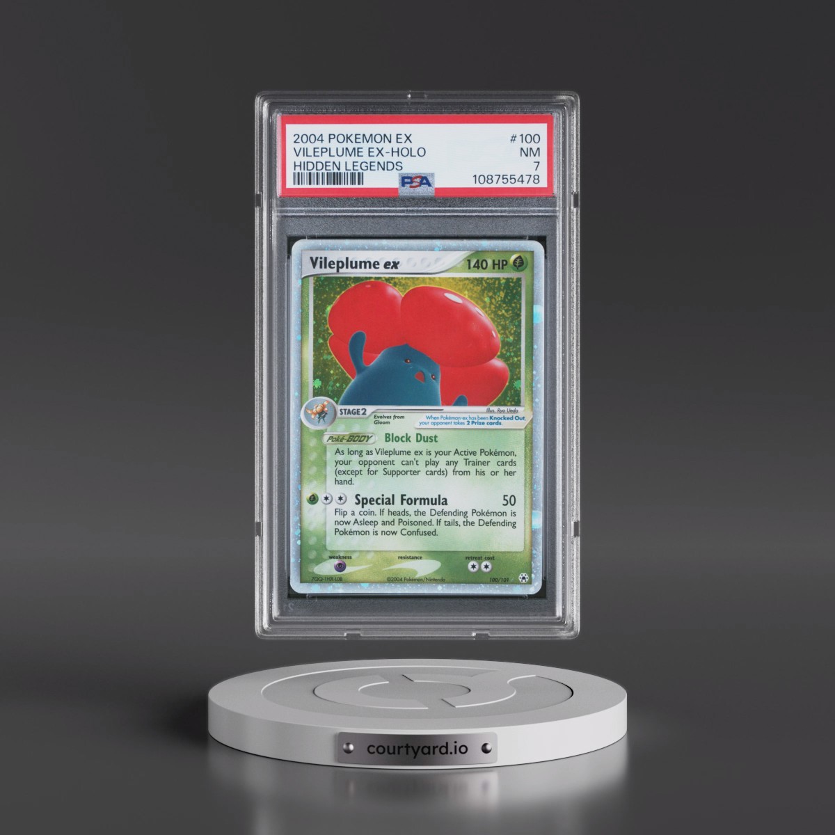 2004 Pokémon EX Hidden Legends #100 Vileplume EX - Holo Holo (PSA 7 NM)