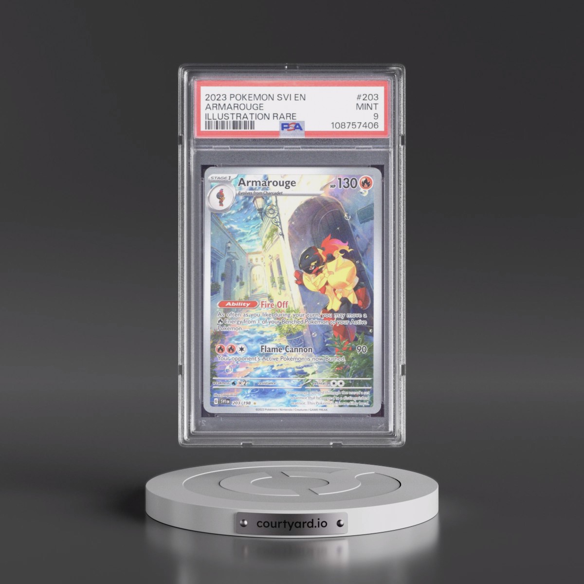2023 Pokémon Svi EN-Scarlet & Violet #203 Armarouge - Illustration Rare (PSA 9 MINT)