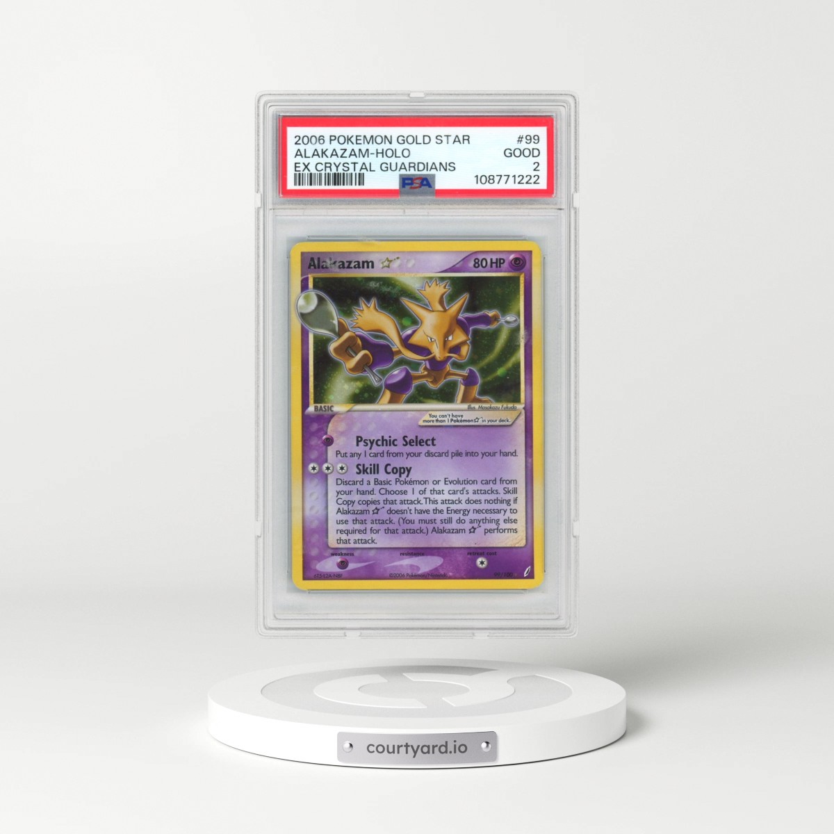 2006 Pokémon EX Crystal Guardians #99 Alakazam - Holo Gold Star (PSA 2 GOOD)