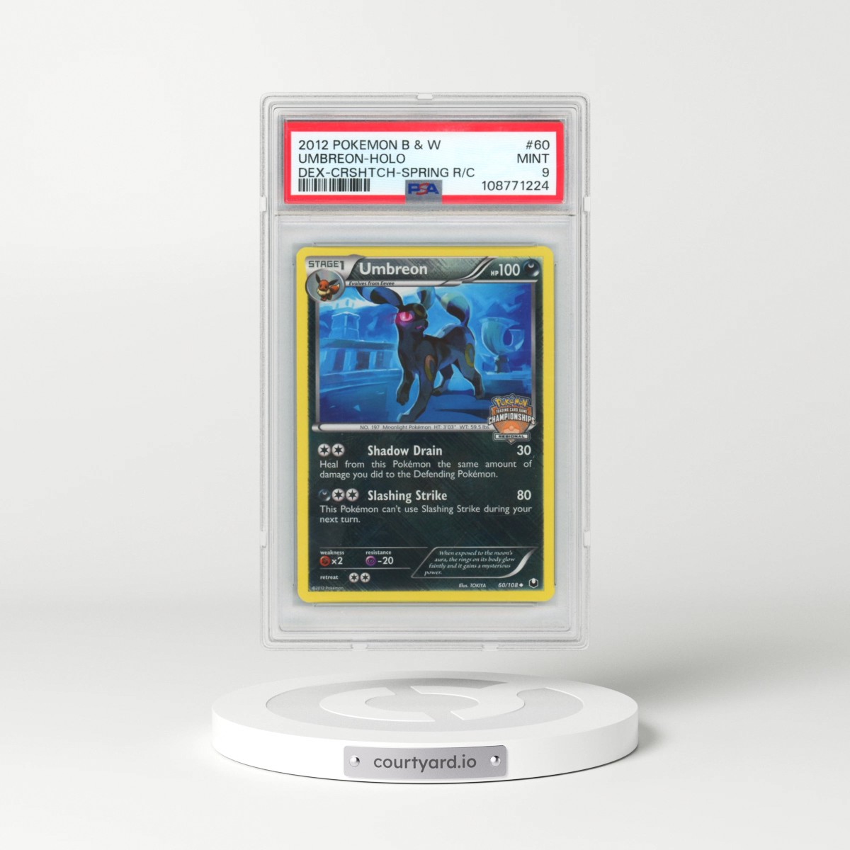 2012 Pokémon Black & White Dark Explorers #60 Umbreon - Holo Crosshatch-2012 Spring Regional Championships (PSA 9 MINT)