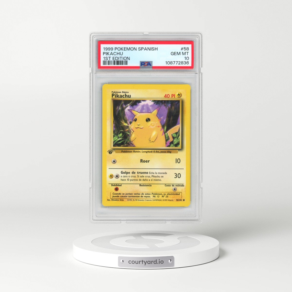 1999 Pokémon #58 Pikachu - 1st Edition (PSA 10 GEM MINT)