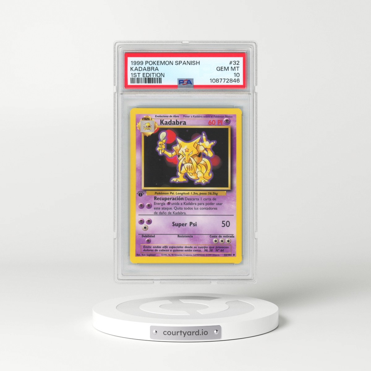 1999 Pokémon #32 Kadabra - 1st Edition (PSA 10 GEM MINT)