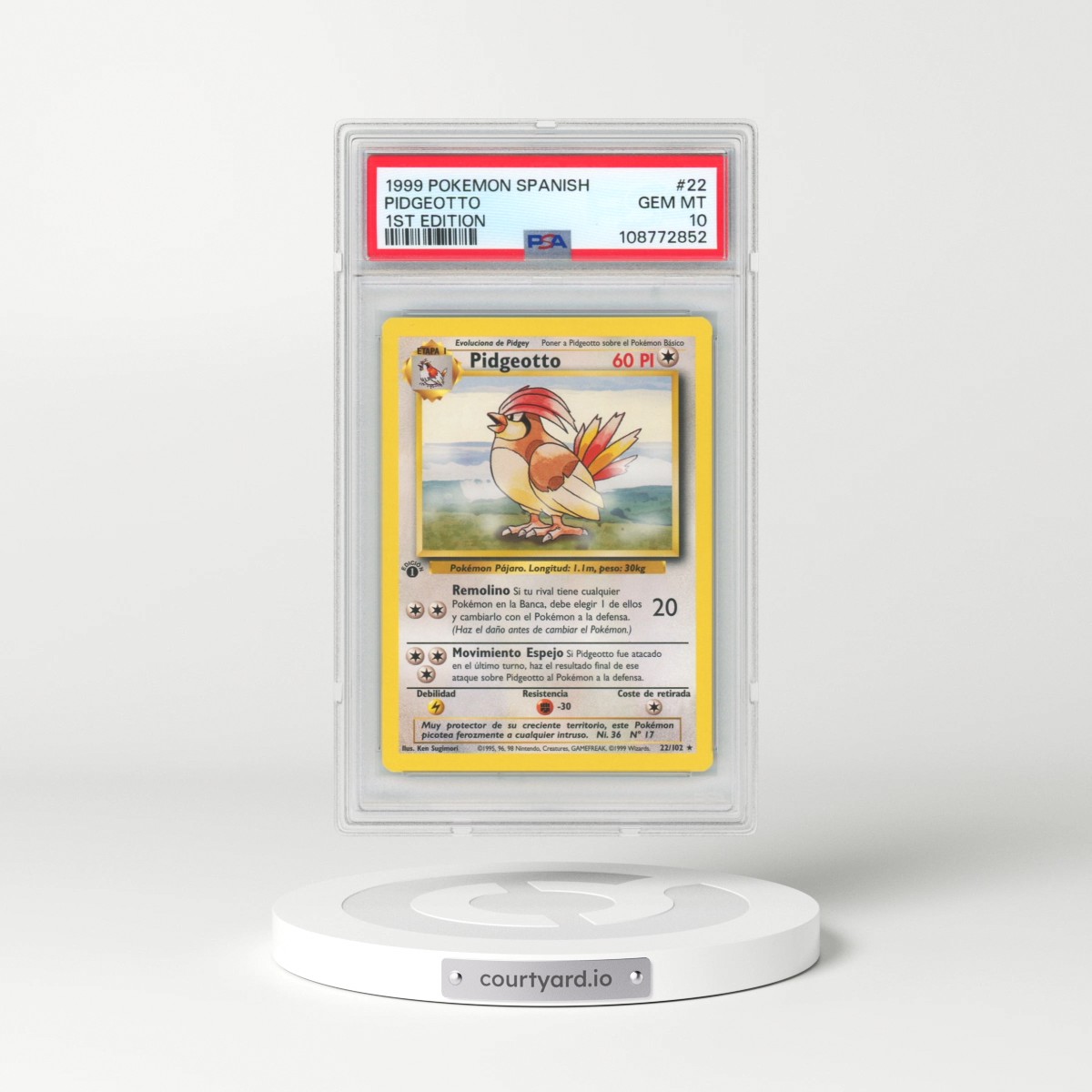 1999 Pokémon #22 Pidgeotto - 1st Edition (PSA 10 GEM MINT)