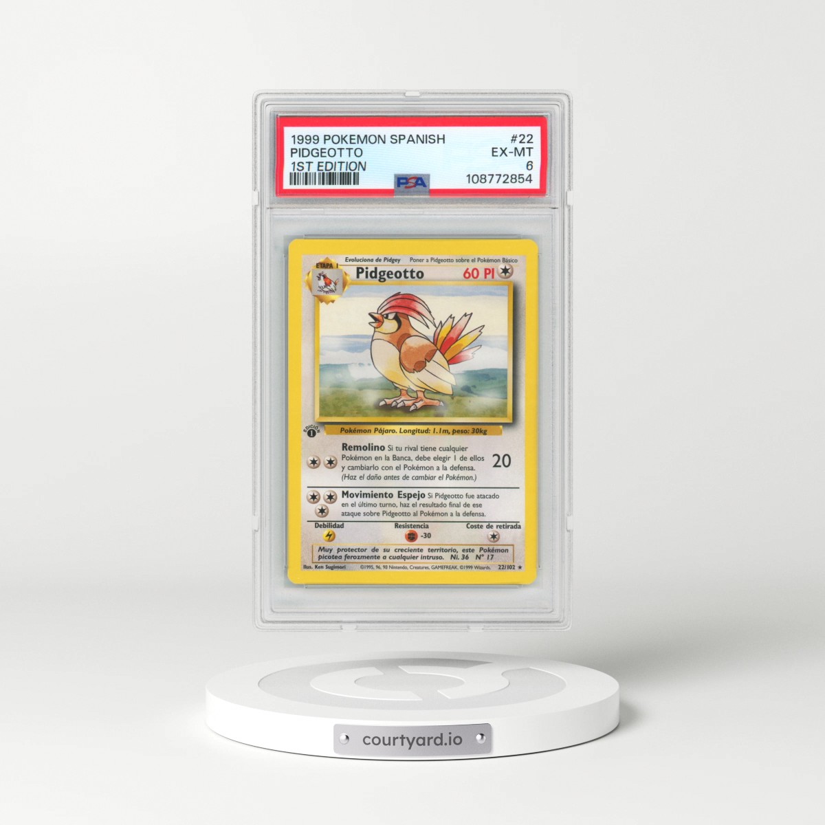 1999 Pokémon #22 Pidgeotto - 1st Edition (PSA 6 EX-MT)