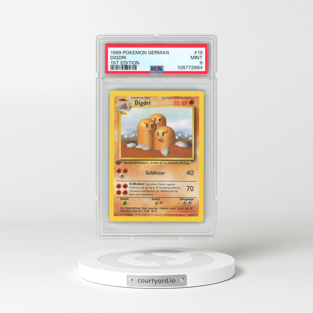 1999 Pokémon #19 Digdri - 1st Edition (PSA 9 MINT)