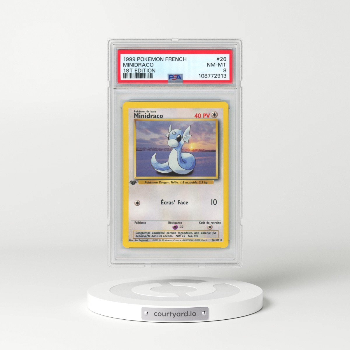 1999 Pokémon #26 Minidraco - 1st Edition (PSA 8 NM-MT)
