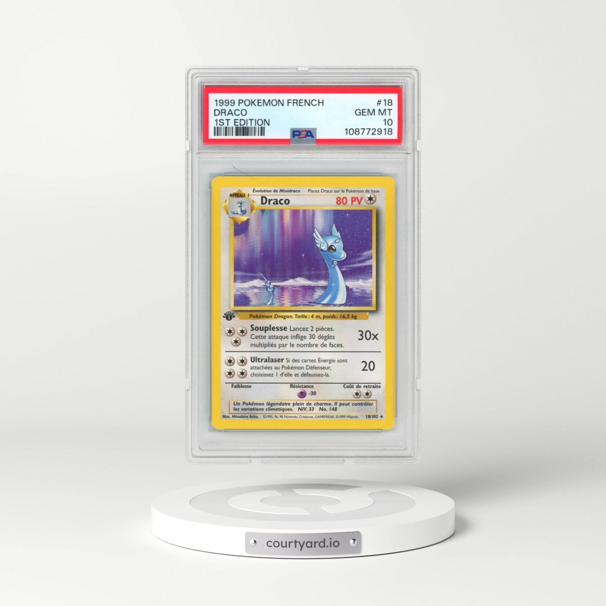 1999 Pokémon #18 Draco - 1st Edition (PSA 10 GEM MINT)