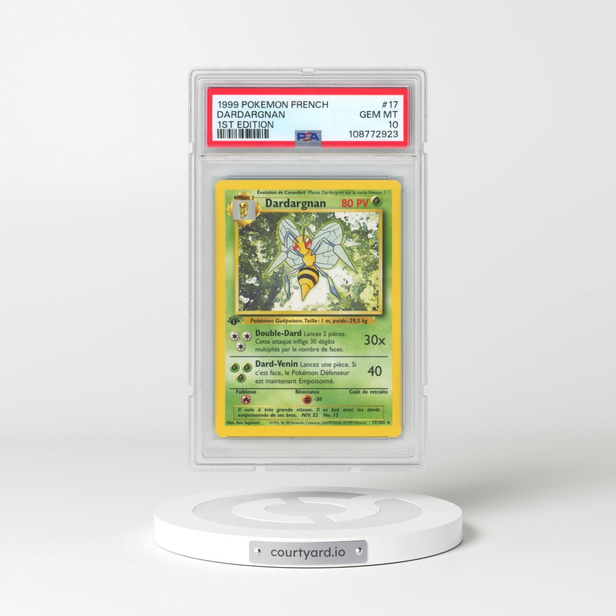 1999 Pokémon #17 Dardargnan - 1st Edition (PSA 10 GEM MINT)