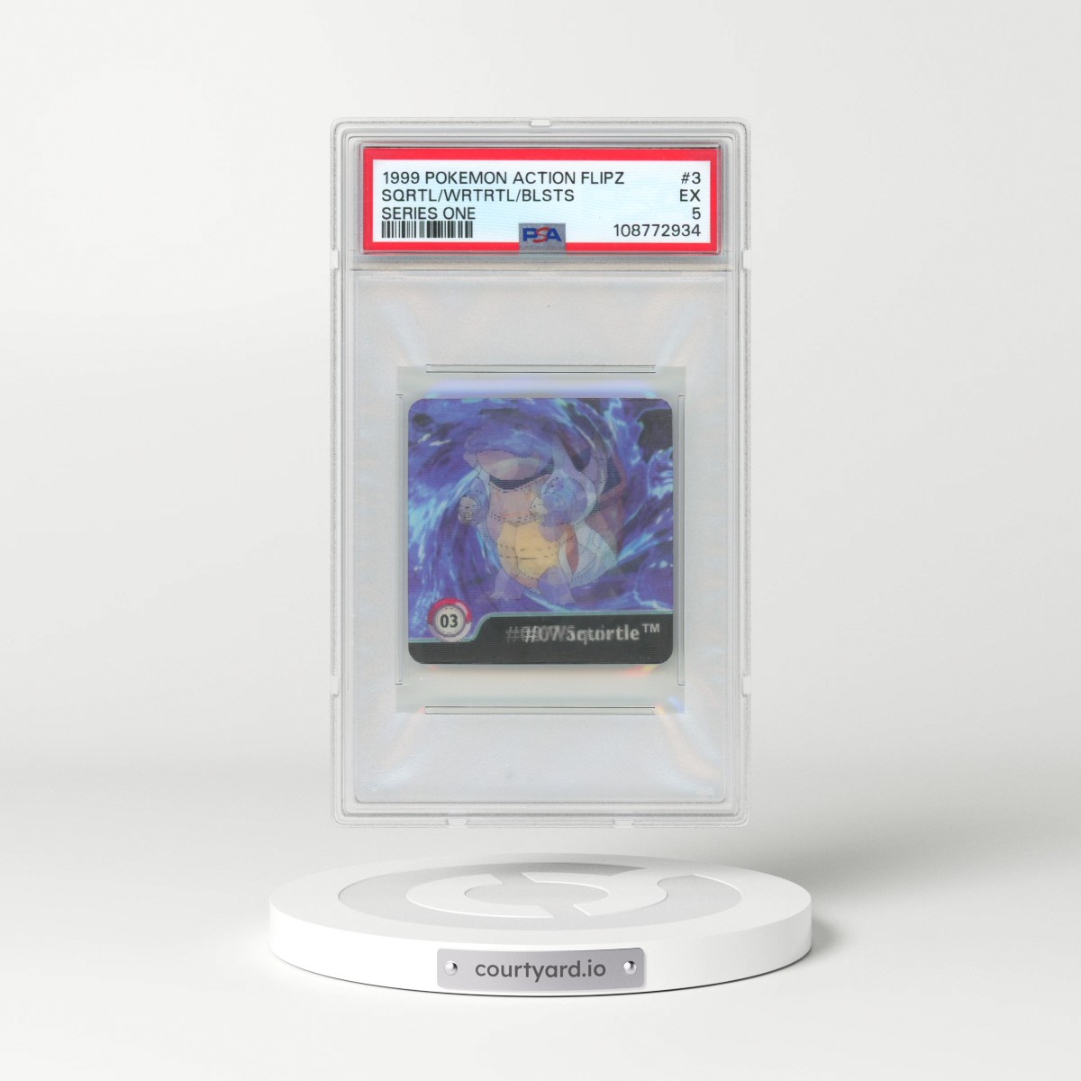 1999 Pokémon Action Flipz Series One #3 Blastoise/Squirtle/Wartortle (PSA 5 EX)