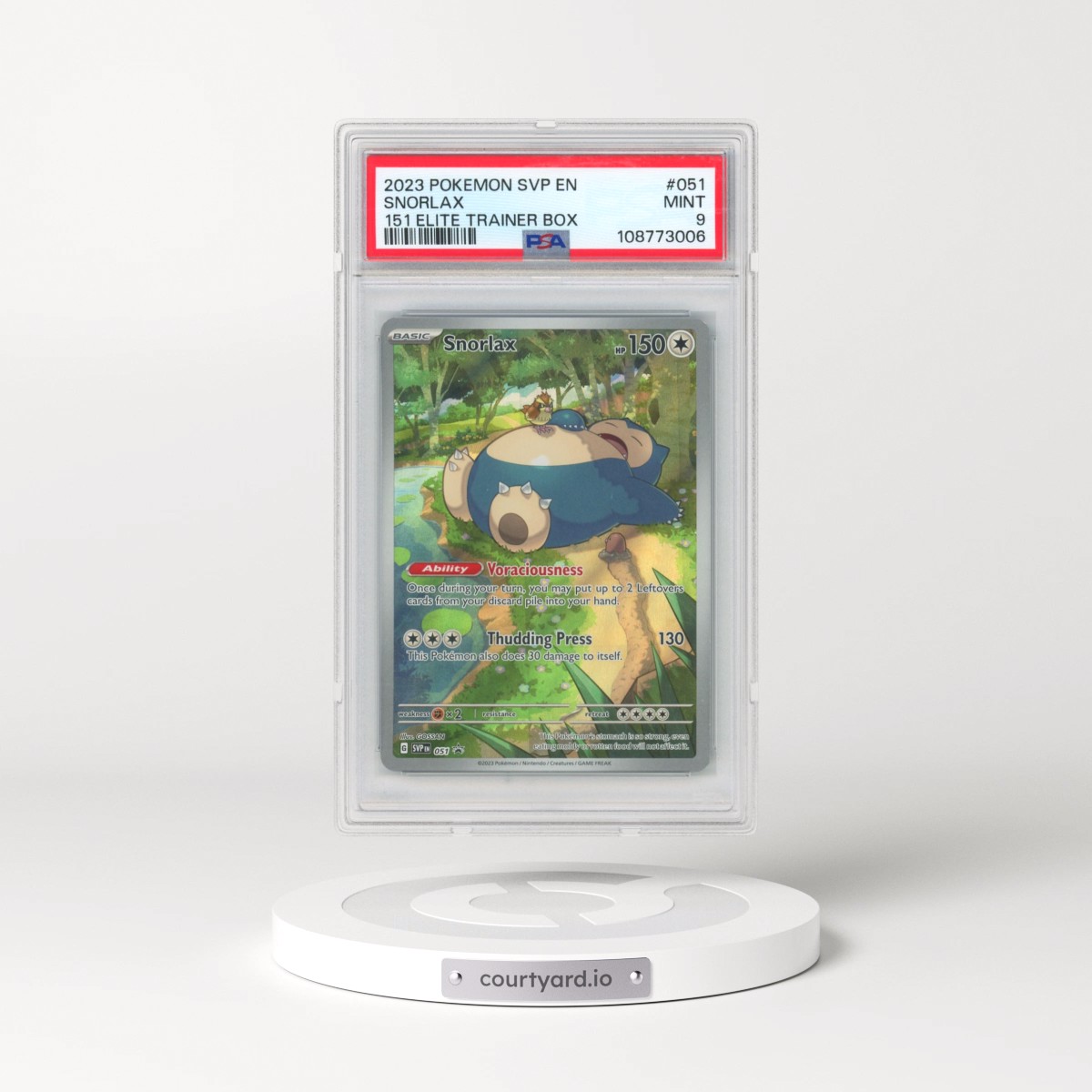 2023 Pokémon Svp EN-SV Black Star Promo #051 Snorlax - 151 Elite Trainer Box (PSA 9 MINT)