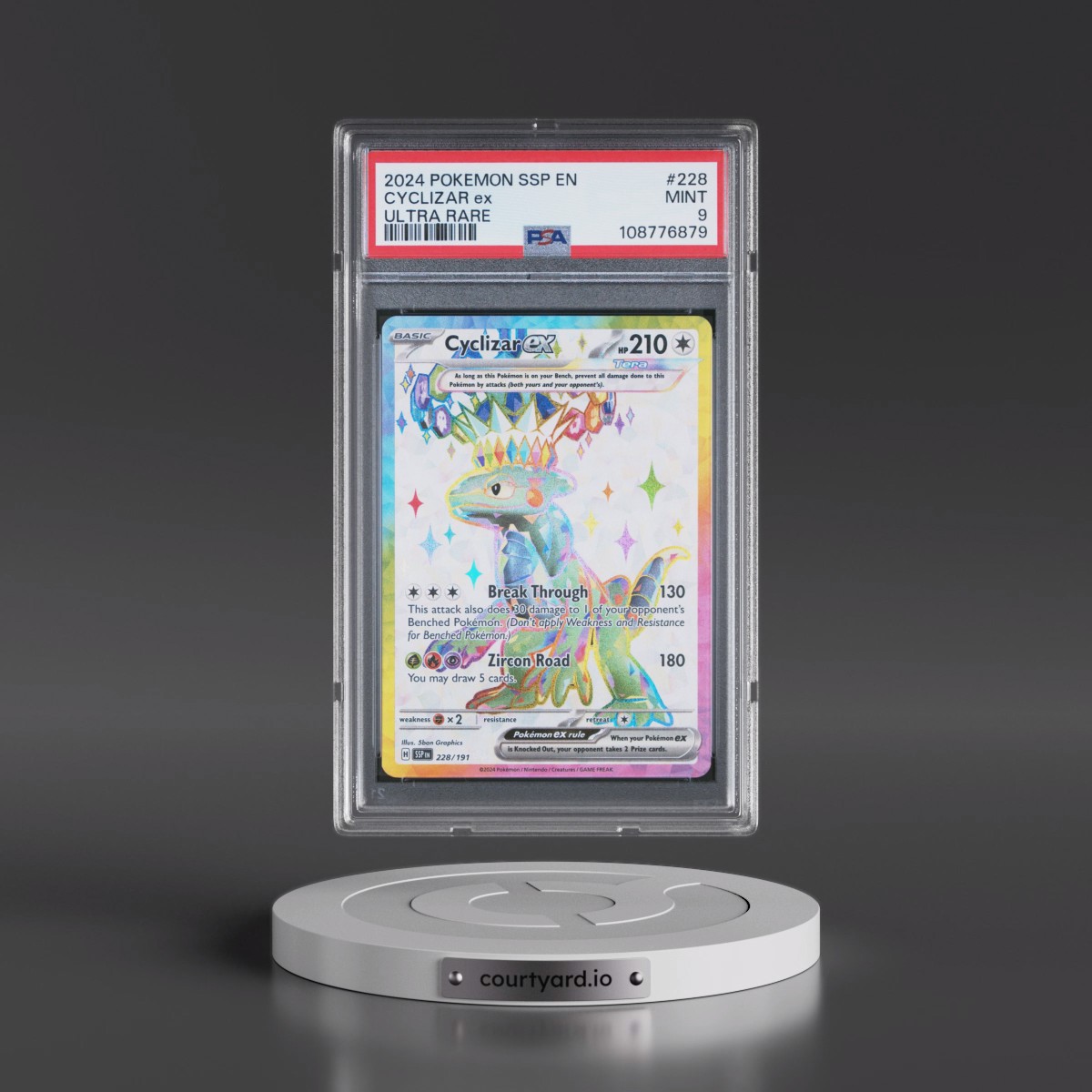2024 Pokémon Ssp EN-Surging Sparks #228 Cyclizar EX - Holo Ultra Rare (PSA 9 MINT)