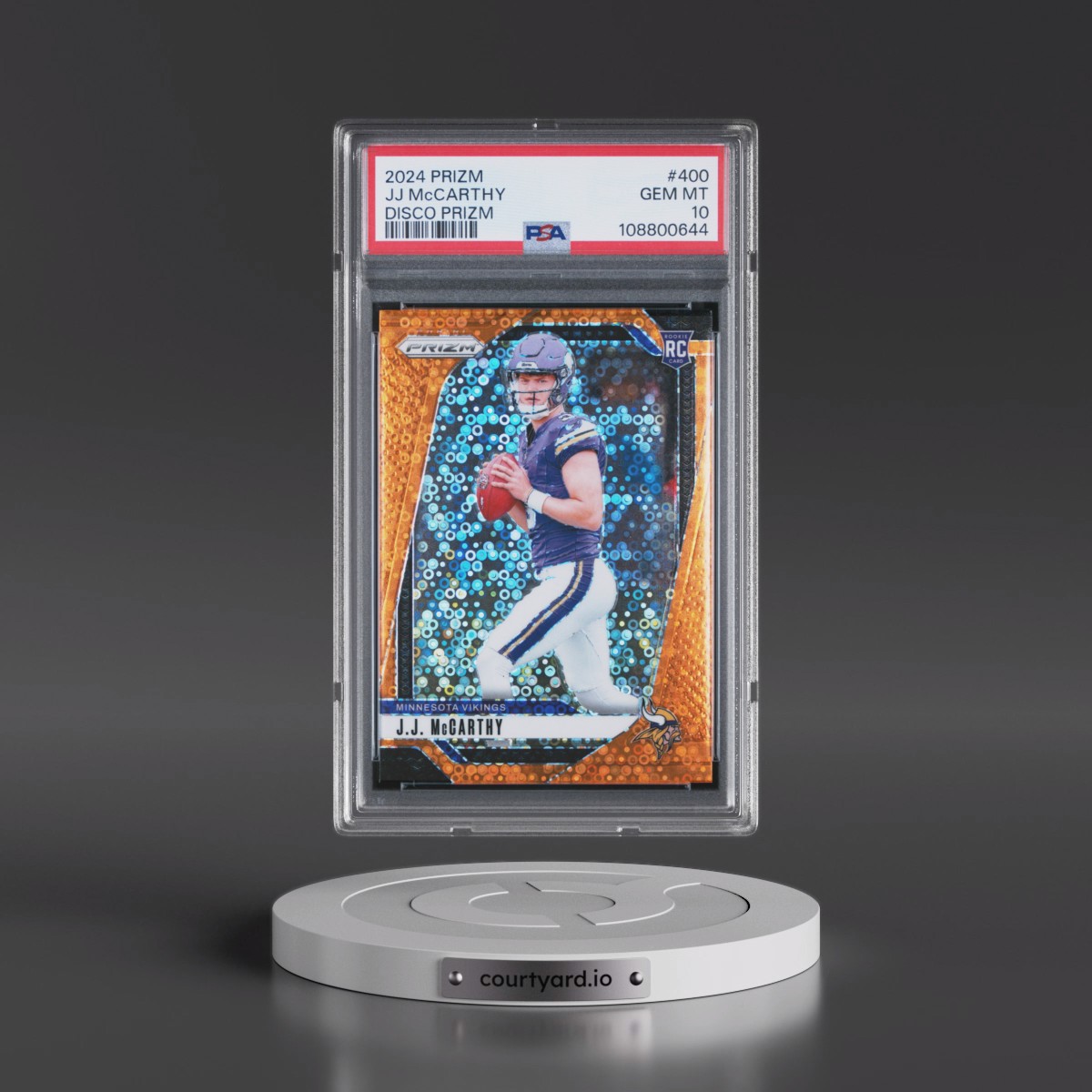 2024 Panini Prizm #400 JJ McCarthy - Disco Prizm (PSA 10 GEM MINT)
