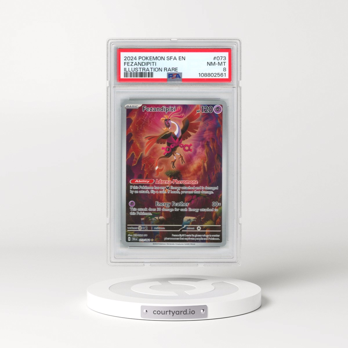 2024 Pokémon Sfa EN-Shrouded Fable #073 Fezandipiti - Illustration Rare (PSA 8 NM-MT)