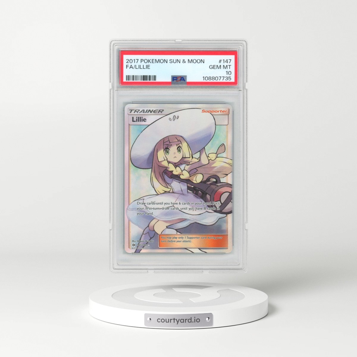 2017 Pokémon Sun & Moon #147 Lillie - Full Art (PSA 10 GEM MINT)