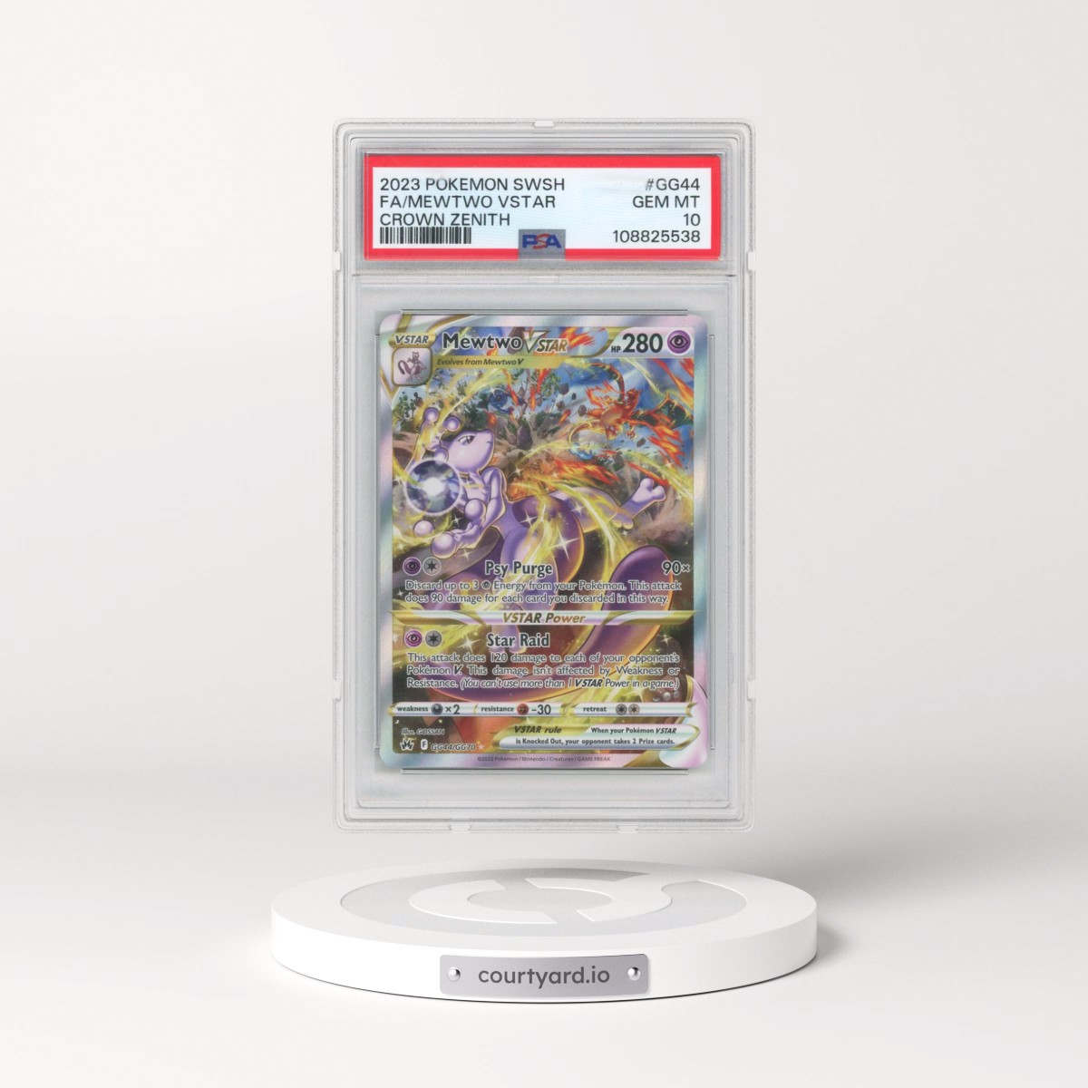 2023 Pokémon Sword and Shield Crown Zenith #GG44 Mewtwo Vstar - Full Art (PSA 10 GEM MINT)