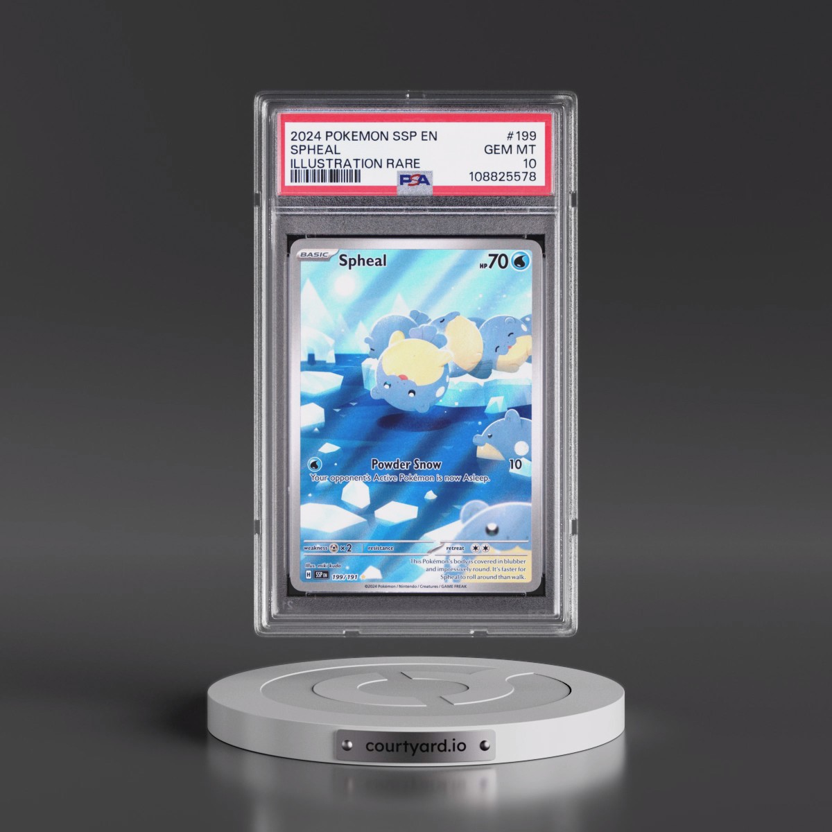 2024 Pokémon Ssp EN-Surging Sparks #199 Spheal - Illustration Rare (PSA 10 GEM MINT)