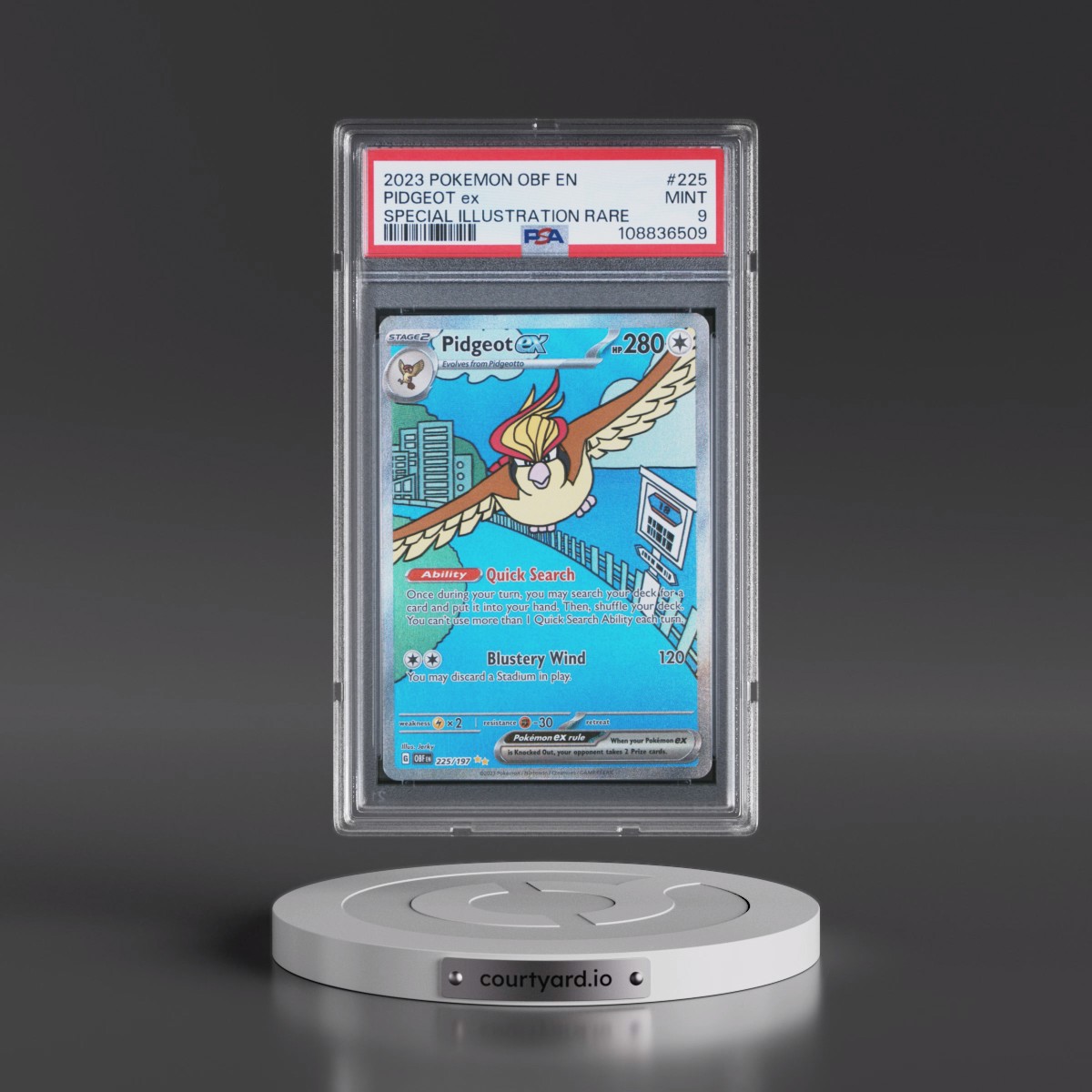 2023 Pokémon Obf EN-Obsidian Flames #225 Pidgeot EX - Holo Special Illustration Rare (PSA 9 MINT)