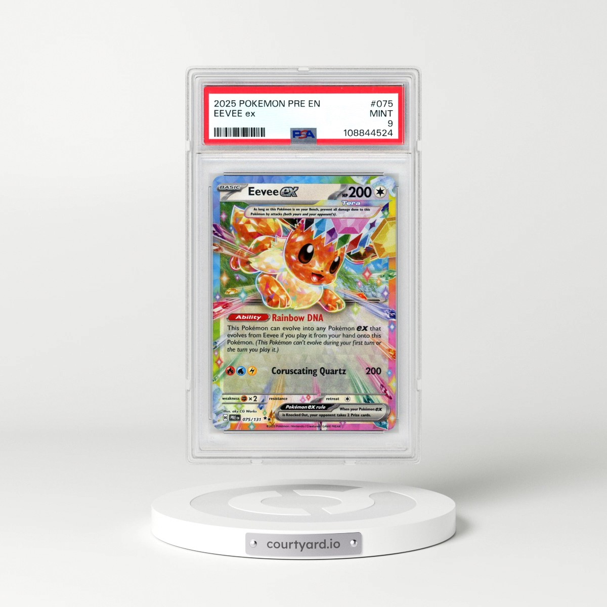 2025 Pokémon Pre EN-Prismatic Evolutions #075 Eevee EX - Holo (PSA 9 MINT)