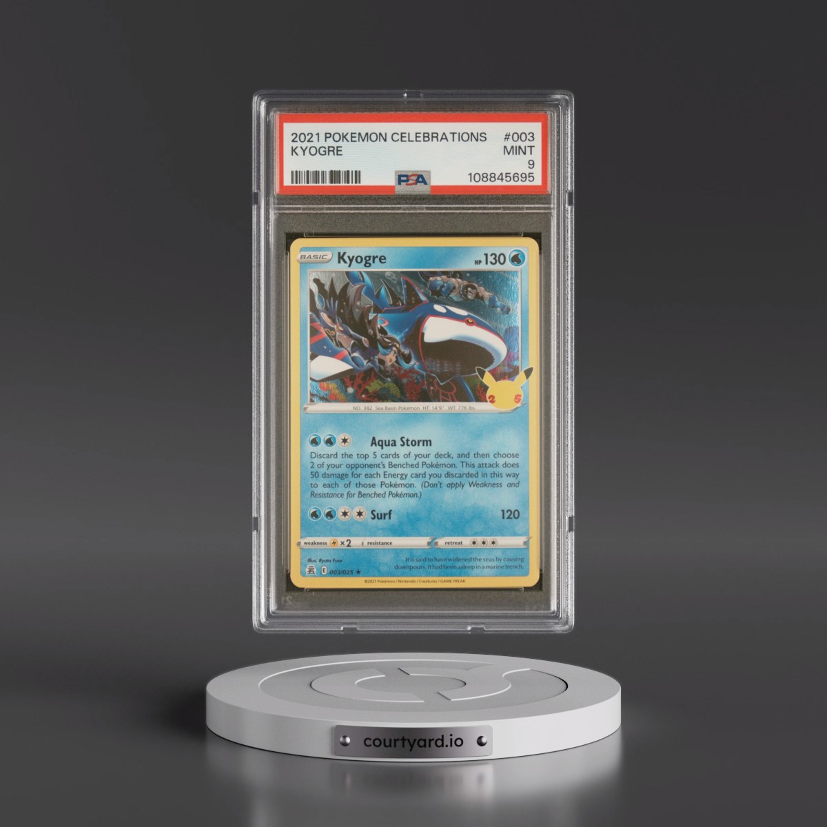 2021 Pokémon Celebrations #003 Kyogre (PSA 9 MINT)