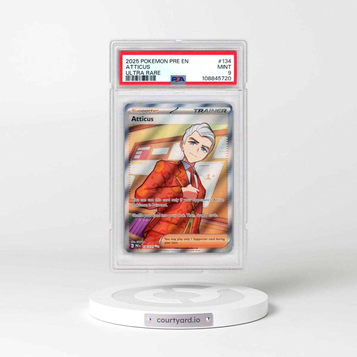2025 Pokémon Pre EN-Prismatic Evolutions #134 Atticus - Ultra Rare (PSA 9 MINT)
