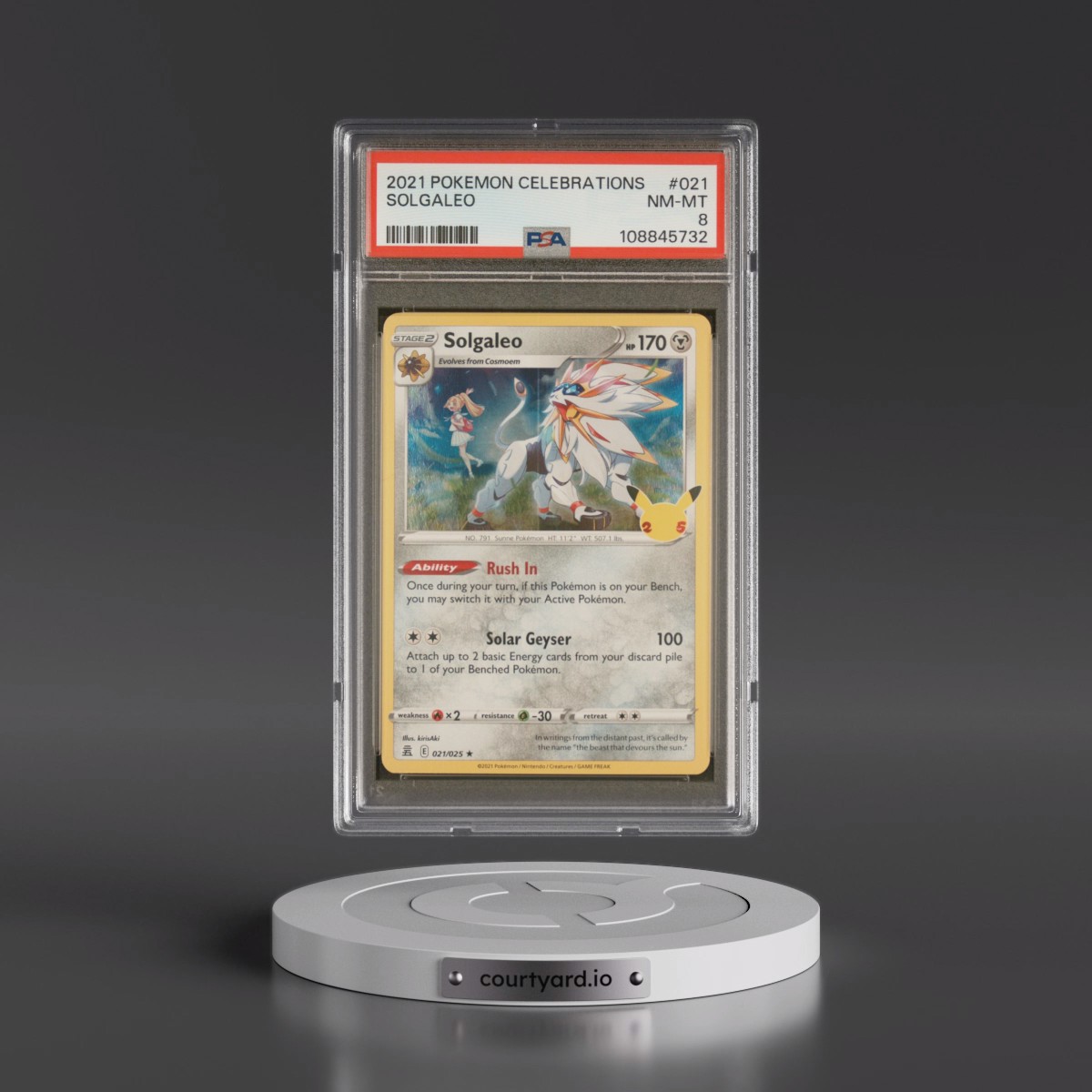 2021 Pokémon Celebrations #021 Solgaleo (PSA 8 NM-MT)