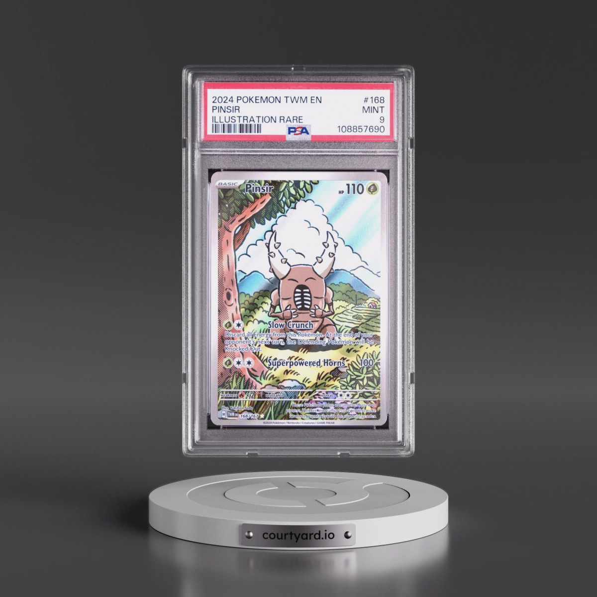 2024 Pokémon Twm EN-Twilight Masquerade #168 Pinsir - Illustration Rare (PSA 9 MINT)