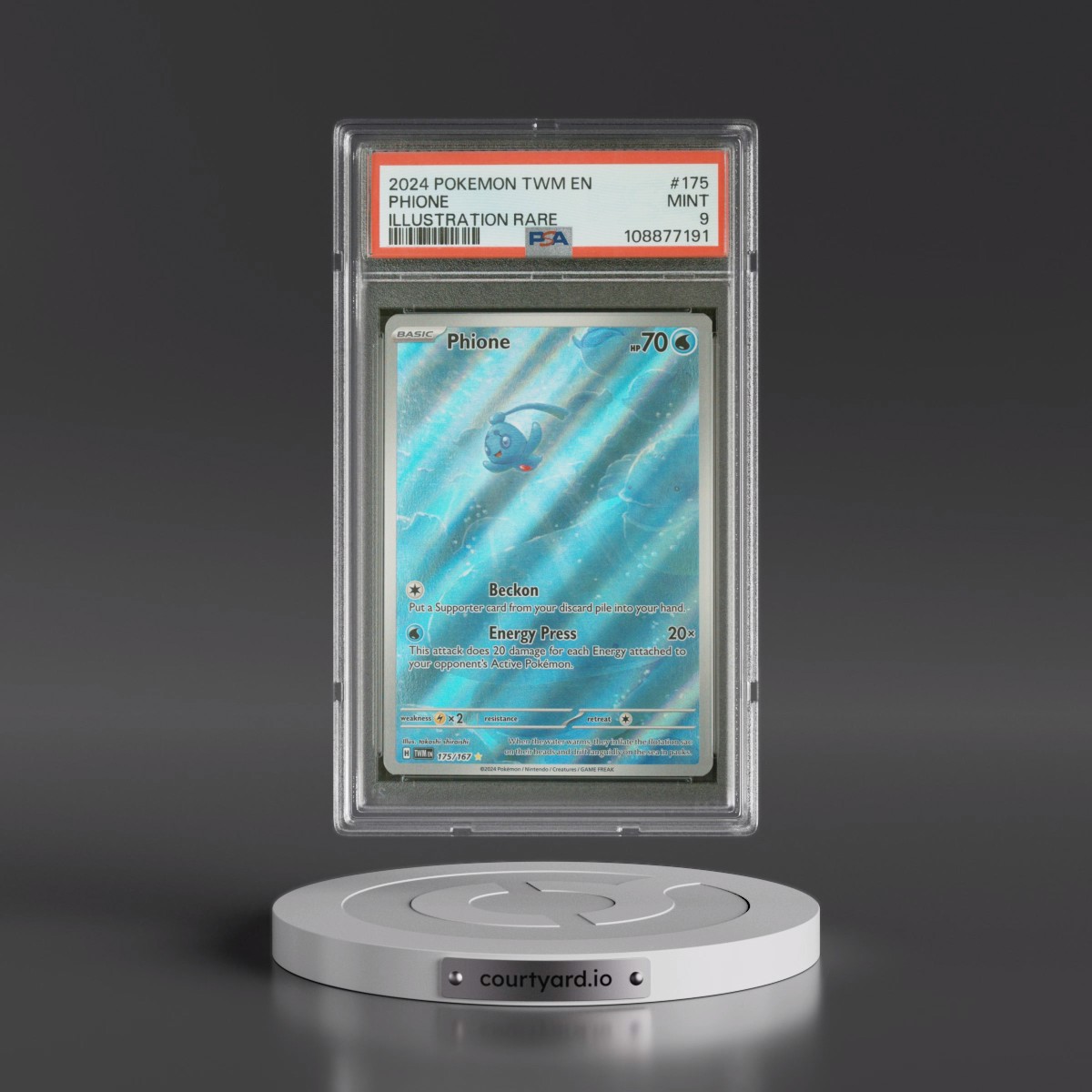 2024 Pokémon Twm EN-Twilight Masquerade #175 Phione - Illustration Rare (PSA 9 MINT)