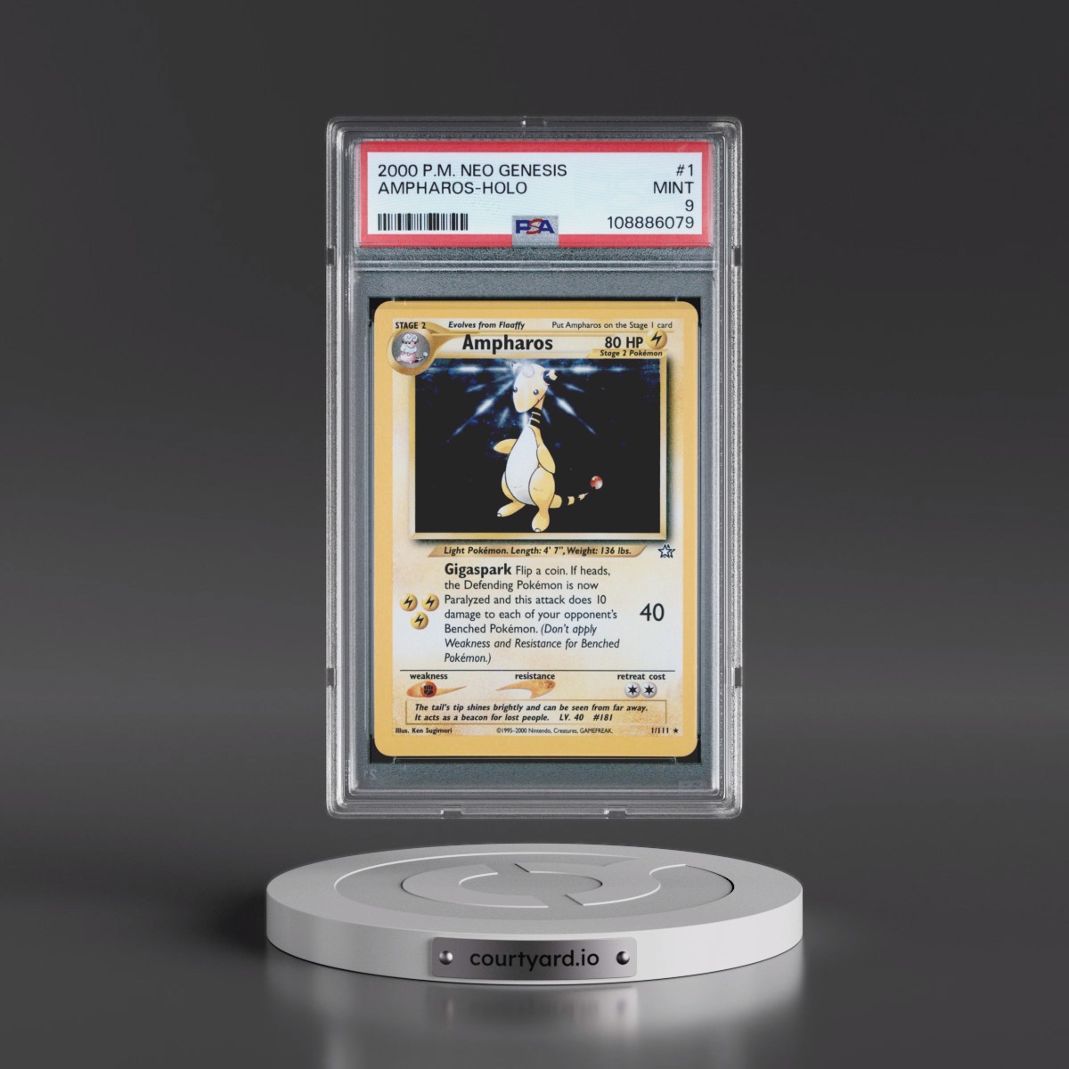 2000 Pokémon Neo Genesis #1 Ampharos - Holo (PSA 9 MINT)