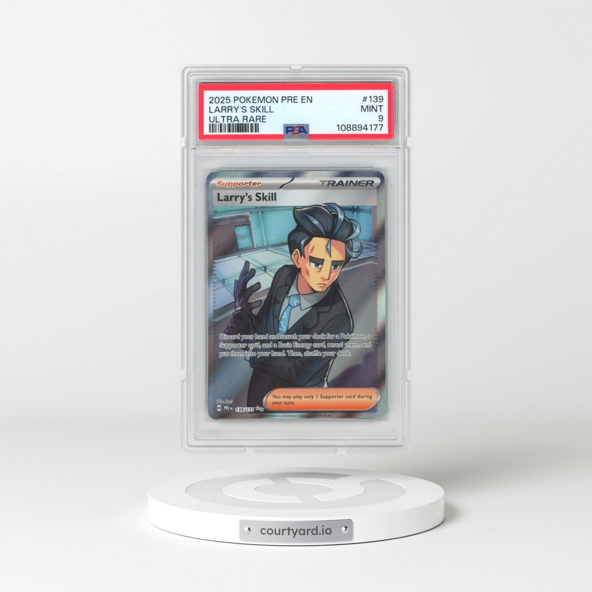 2025 Pokémon Pre EN-Prismatic Evolutions #139 Larry's Skill - Ultra Rare (PSA 9 MINT)