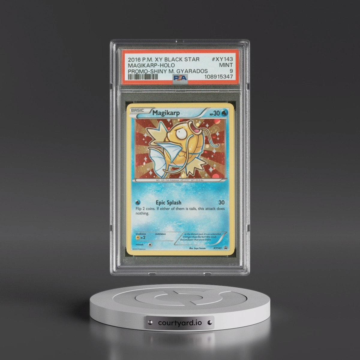 2016 Pokémon XY Black Star Promo #XY143 Magikarp - Holo Shiny Mega Gyarados (PSA 9 MINT) - Photo