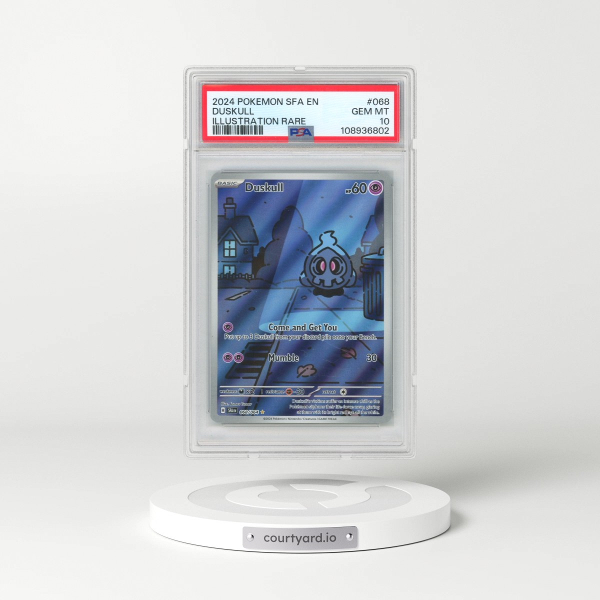 2024 Pokémon Sfa EN-Shrouded Fable #068 Duskull - Illustration Rare (PSA 10 GEM MINT)