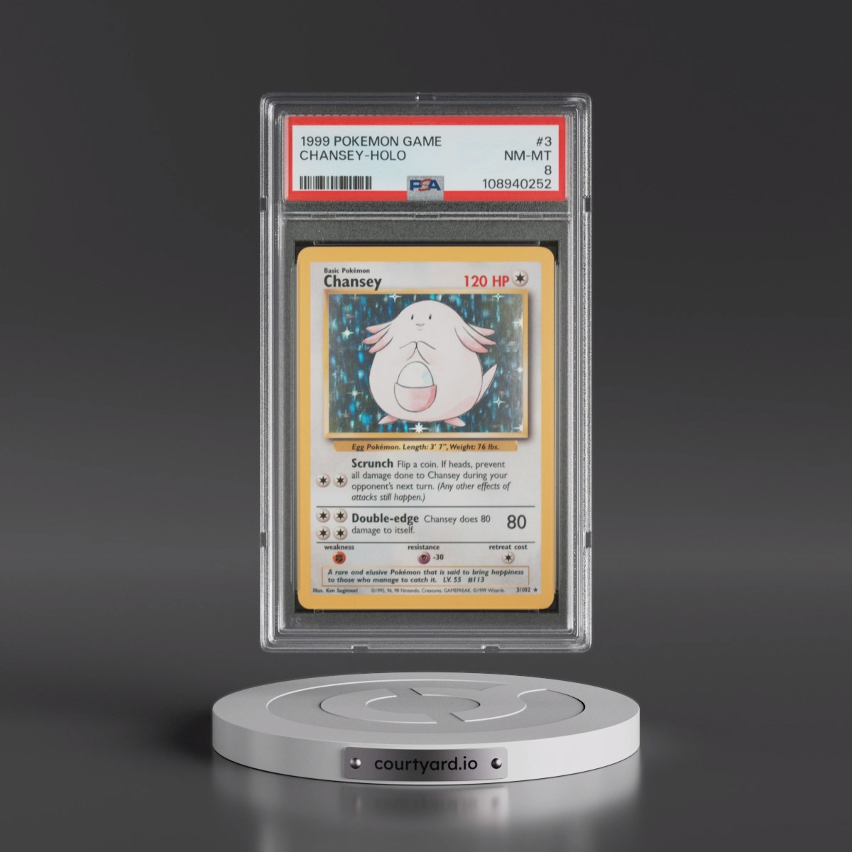 1999 Pokémon Game #3 Chansey - Holo (PSA 8 NM-MT)