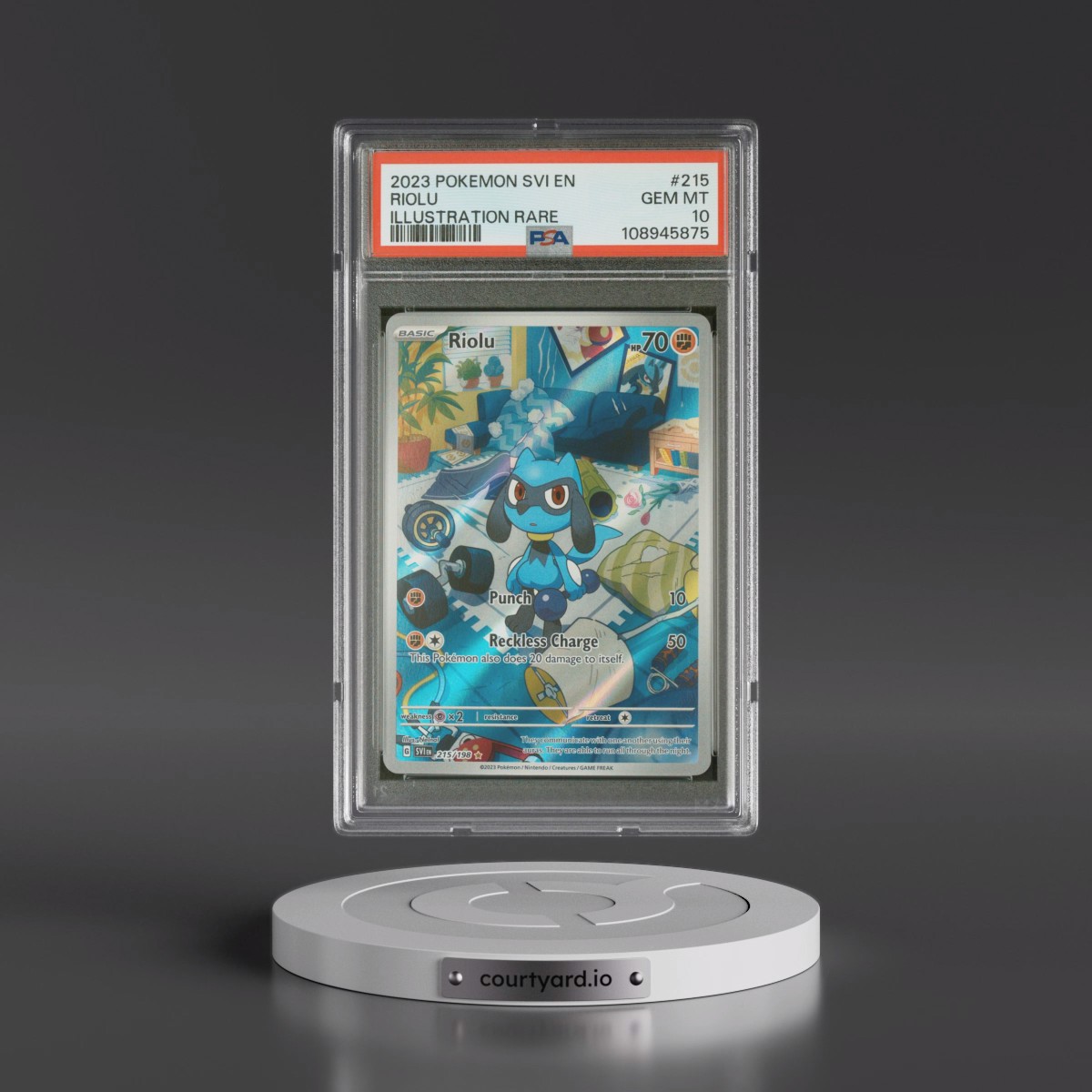 2023 Pokémon Svi EN-Scarlet & Violet #215 Riolu - Illustration Rare (PSA 10 GEM MINT)