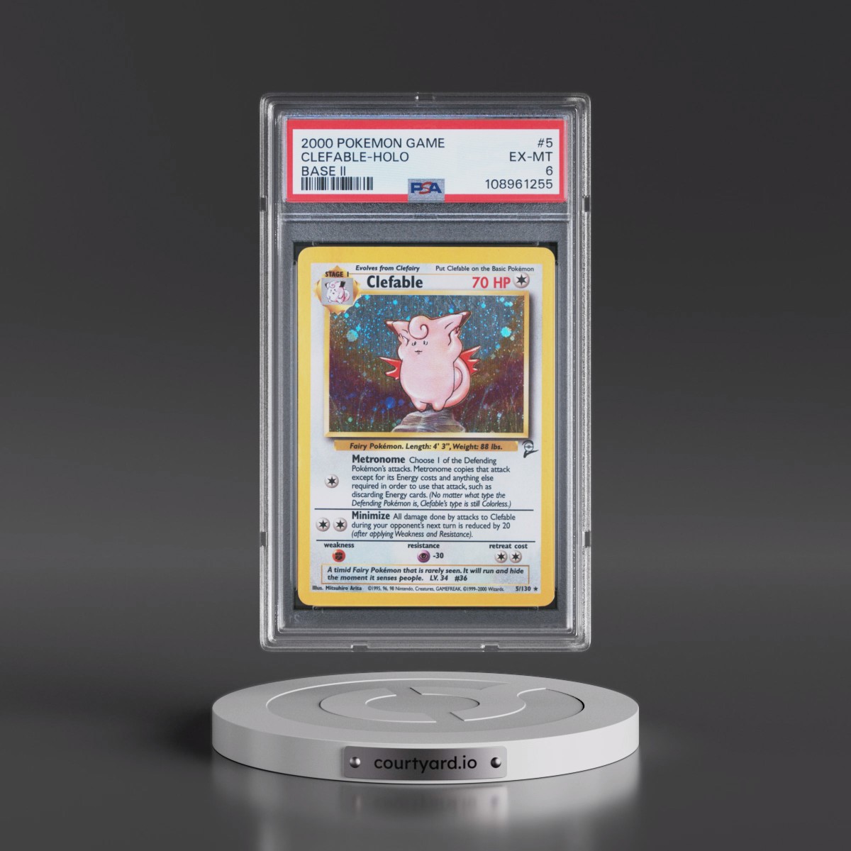 2000 Pokémon Game Base II #5 Clefable - Holo (PSA 6 EX-MT)