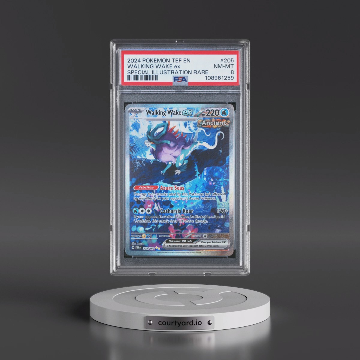 2024 Pokémon Tef EN-Temporal Forces #205 Walking Wake EX - Holo Special Illustration Rare (PSA 8 NM-MT)
