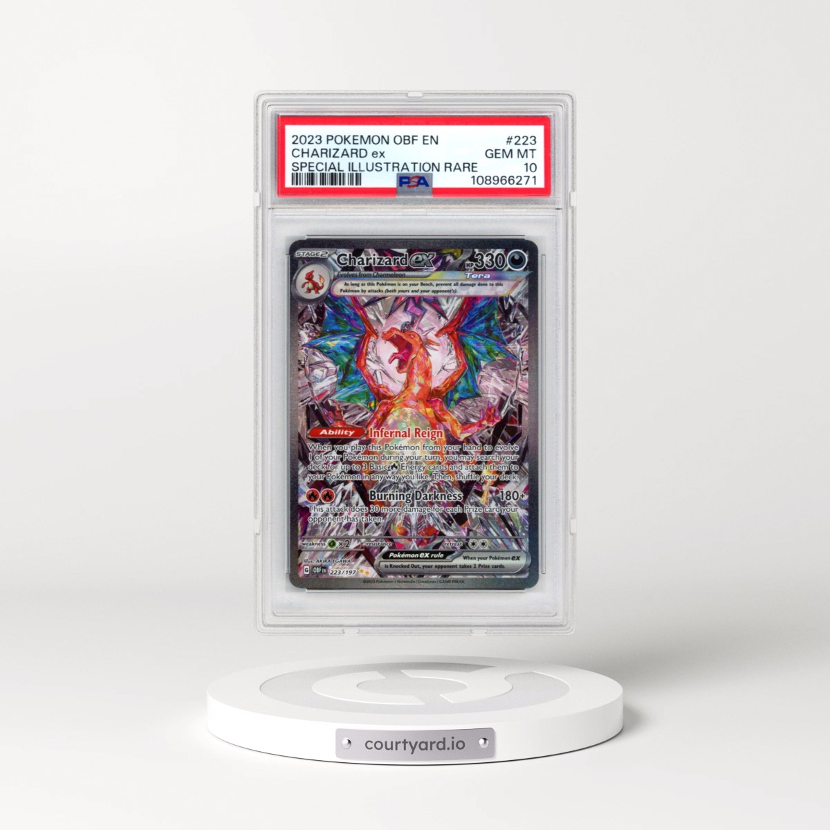 2023 Pokémon Obf EN-Obsidian Flames #223 Charizard EX - Holo Special Illustration Rare (PSA 10 GEM MINT)