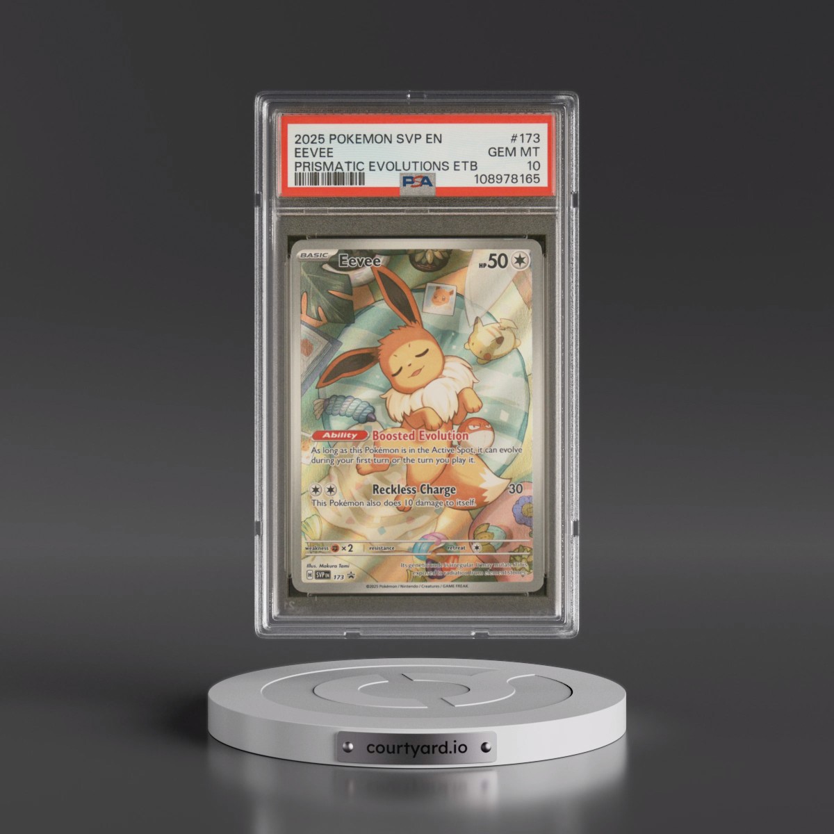 2025 Pokémon Svp EN-SV Black Star Promo #173 Eevee - Prismatic Evolutions Elite Trainer Box (PSA 10 GEM MINT)