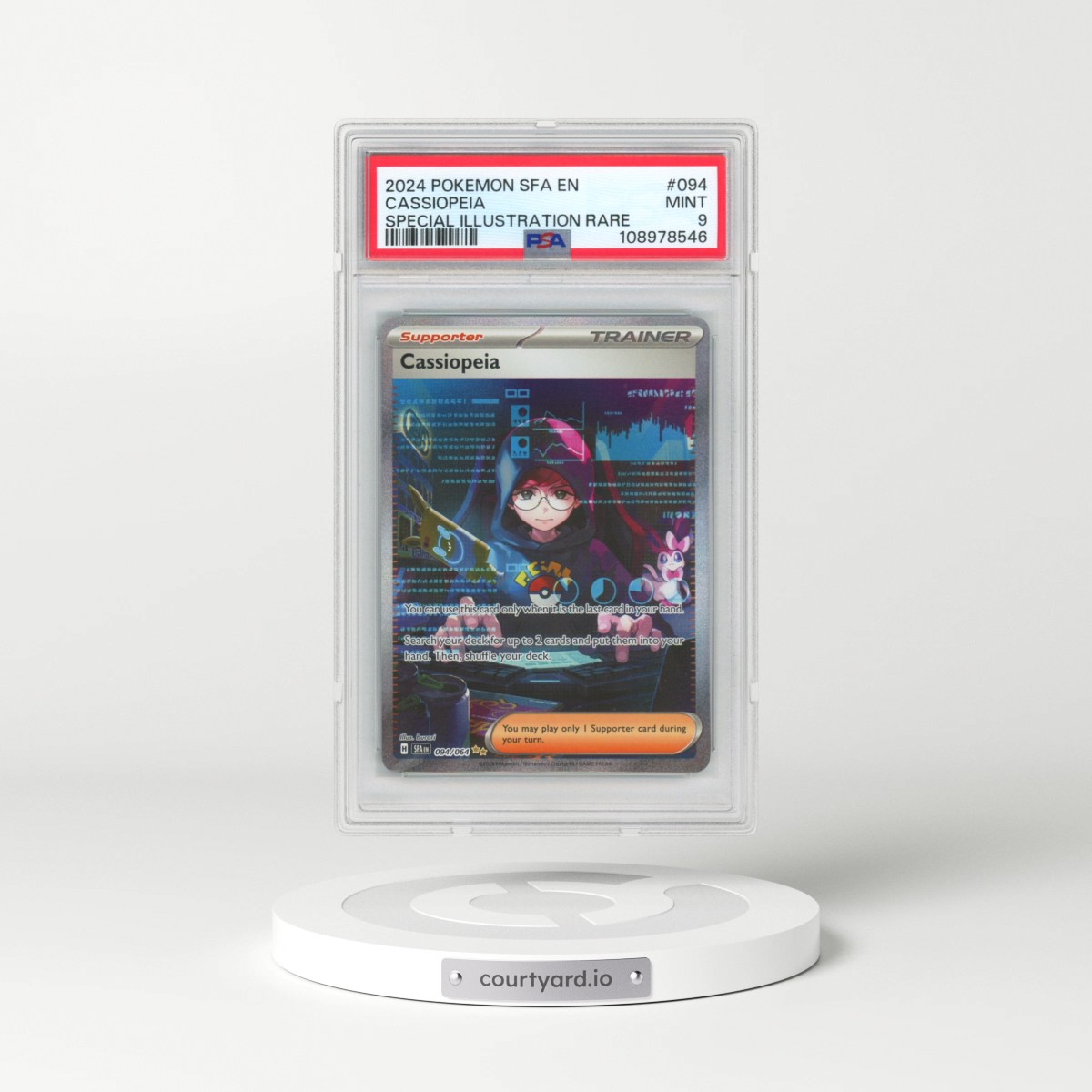 2024 Pokémon Sfa EN-Shrouded Fable #094 Cassiopeia - Special Illustration Rare (PSA 9 MINT)